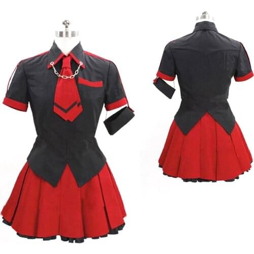 Anime Blood-C Kisaragi Saya Girl Cloth Uniform Cosplay Costume long hair Custom-Made Halloween Costume for Women