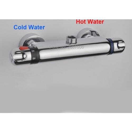Free Shipping Reverse Hot & Cold Wall Mount Bathroom Brass Thermostatic Temperature Control Shower Valve Faucet Mixer Tap GI903