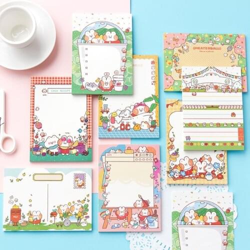 Korean Cartoon Selling Cute Bunny Cute Memo Pad Small Notebook Student Hand Account Can Tear Memo Message Notebook