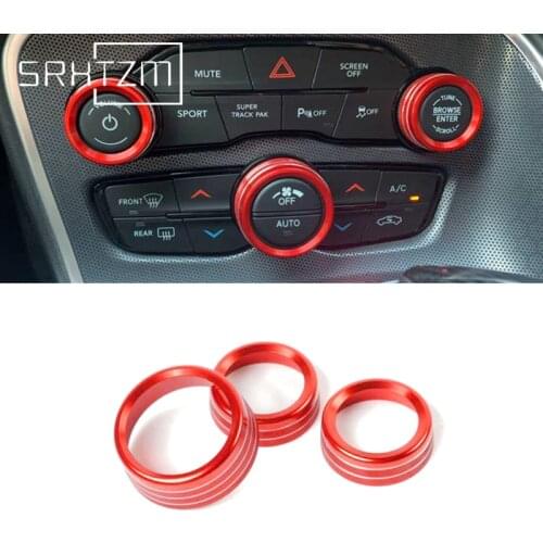 Car Interior Covers For Dodge Challenger Charger Air Conditioning Volume Radio Button Knob Accessories 2015-2020