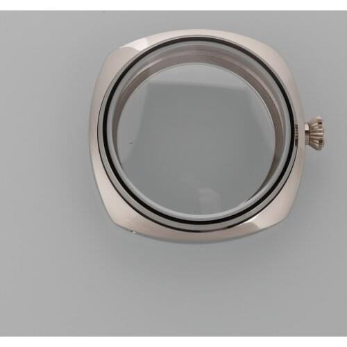 45mm polished stainless steel case hardened mineral glass fit 6497 6498 ST 36 Molnija movement Watch Case