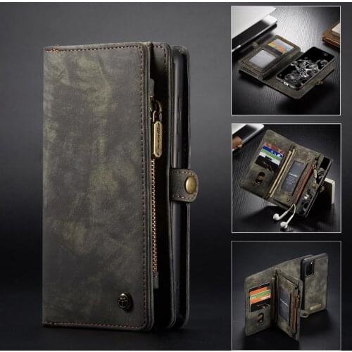 CaseMe for Samsung Galaxy S20 Plus Ultra Retro Genuine Leather Case Premium Wallet Folio Magnetic 2 In 1 Coque
