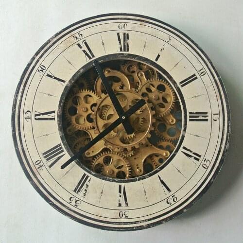 Home Retro Gear Decoration Hanging Clock Bar Living Room Studio Creative Wall Hanging Time Crafts Wall Clock Modern Design