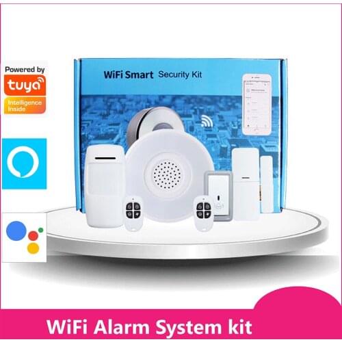 DIY Tuya Alexa Google Smart WiFi Alarm System kit SOS with APP Push and Calling Alarms, No Monthly Fee, No Long-Term Contracts