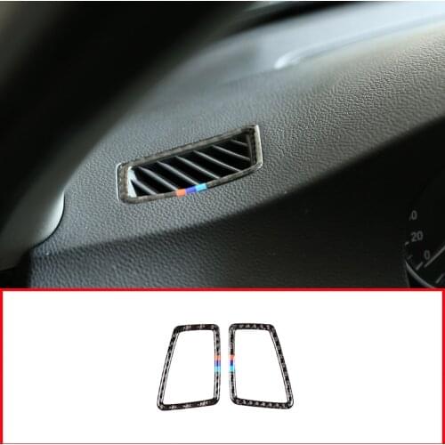 For BMW E90 E92 Carbon Fiber Car Air Conditioning Outlet Air Vents Frame Trim Stickers 3 Series 2005-2012 Accessories