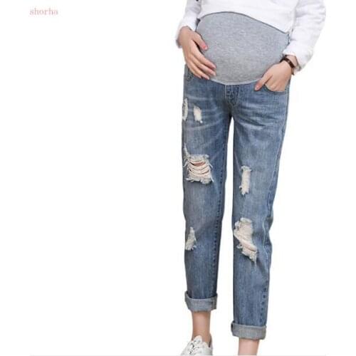 Broken hole Maternity Jeans for Pregnant Women Pregnant Pants Pregnancy Clothes Spring Summer Maternity Pant Plus Size m-xxl