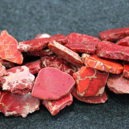 Gems Stone Red Sea Sediment Imperial Stone Smooth Slacb Slice Loose Beads For Jewelry Making Finding