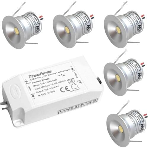1W IP65 DC 12V Mini Spot Dimmable LED Spotlight + Triac / 0-10V PWM Dimming Power Transformer CE TUV ETL