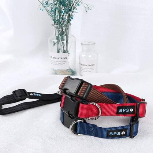 Pet Dog Cat Nylon Solid Color Collar Adjustable Buckle Collares Para Perros Accessories Small Medium Large Dogs Pet Supplies