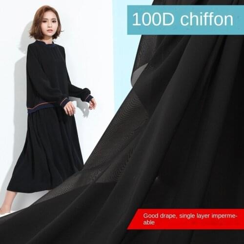 Pure Color Chiffon Fabric Georgette Transparent Lining Costume Hanfu Skirt Clothes Summer Lining Sewing Material Fabrics Per