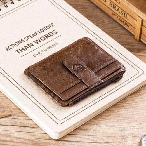 Vintage Men Leather Wallet ID Pocket Bank Credit Card Case Wallet Men Thin Cash Cards Pack Bus Card Holder