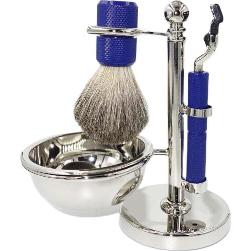 High Quality Luxury Shaving and Hair Removal Natural Badger Beard Brush Barber Tools with Safety Razor for Men Original Gift