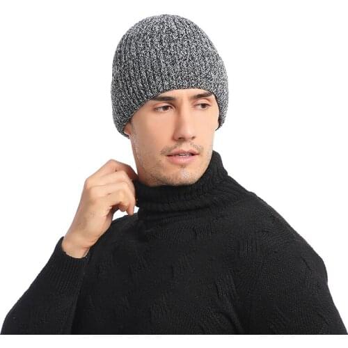Unisex Hats Knitted Tags Cap Men Beaines Winter Breathable Gorras Simple Bonnets thick cashmere Warm Solid Casual boy fedora hat