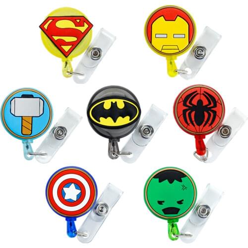 Genuine Disney Marvel Silicone Badge Clip New Movie Spiderman Captain America Modeling ID Card Holder Boys Girls Work Card Clip