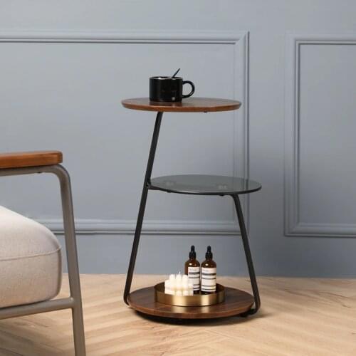 Nordic Simple modern small coffee table creative luxury living room sofa small round table side table bedroom corner table