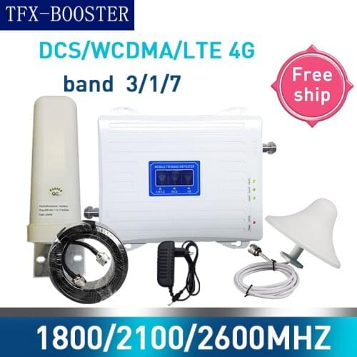 TFX-BOOSTER Russia Cellular Amplifier 1800/2100/2600 Tri-Band GSM Repeate 3G 4G CellPhone Booster 70dB GSM UMTS LTE DCS Mobile