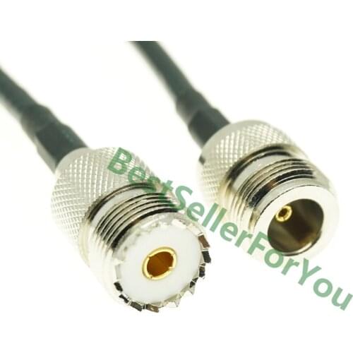 UHF Female so239 SO-239 Jack to N Female jumper pigtail coax RG58 cable 15/30/50/100cm