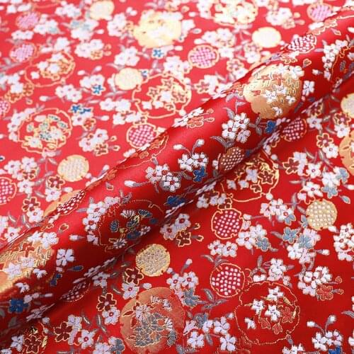 Flower costume fabric brocade jacquard fabric for sewing cheongsam kimono and bag patchwork needlework material for various