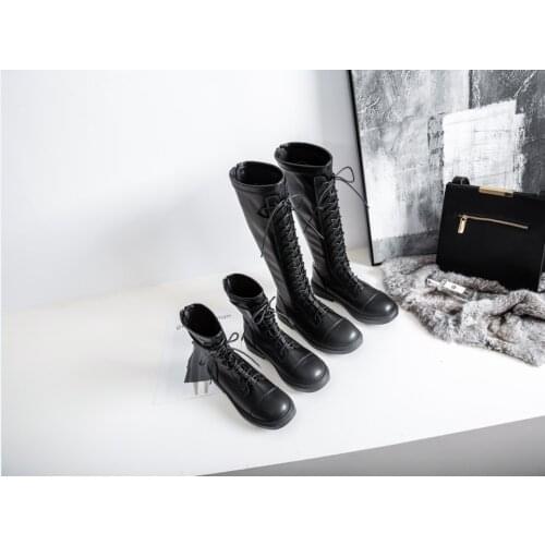 Stretch boot strap knee-high knighthood 41-43 large fat leg skinny boot womens plus size boots thigh high boots flat