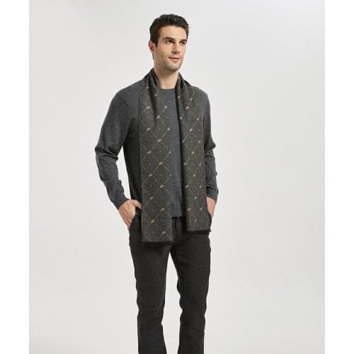 Winter New Style Cashmere Scarf Long Jacquard Double Face Export Mens Gift Scarf