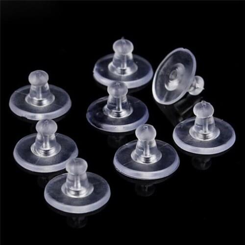 50PCS Soft Nut Silicone Heavy Duty Rubber Earring Backs Sleeves Holders Stoppers