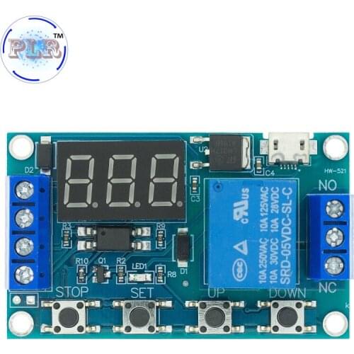 10PCS DC 6-30V Support Micro USB 5V LED Display Automation Cycle PLR Timer Control Off Switch Delay Time Relay 6V 9V 12V 24V