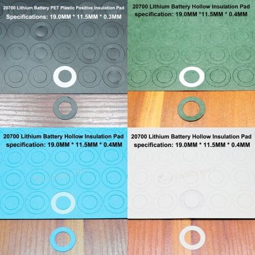 100pcs/lot 20700 lithium battery bark paper insulation gasket hollow gasket power battery pack sealing surface pad