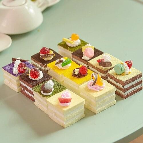 12pcs cake Squishy Slow Rising Squeeze anti-stress toy Simulation food soft PU Squishy Decoration pretend play kitchen toys sets