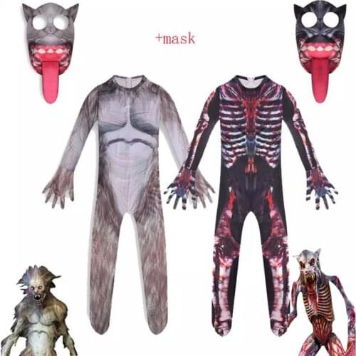 2021Halloween Costumes for Kids Anime Long-haired monster wolf head Cosplay Boys Girls Bodysuit Cartoon Carnival Party Clothing
