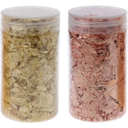 5g Gold Silver Gilding Flakes Metallic Foil Flakes Resin Fillings Jewelry Making X4YA