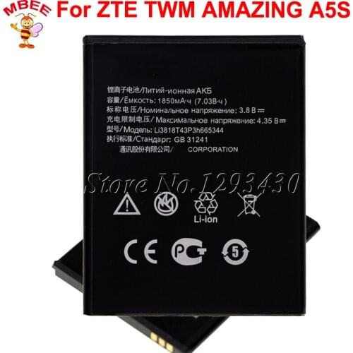 For ZTE TWM AMAZING A5S Battery Blade GF3 T320 Bateria Batterij Accumulator Li3818T43P3h665344 1850mAh