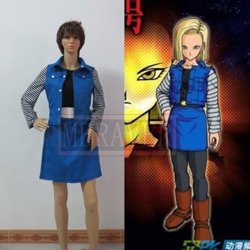 Anime Android 18 Cosplay Costume Women Clothing Cos Halloween Party Custom Made Any Size