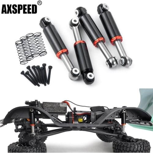 AXSPEED 4Pcs Metal Alloy Front Rear Shock Absorber Damper for 1/24 Axial SCX24 90081 RC Crawler Car Upgrade Parts Accessories