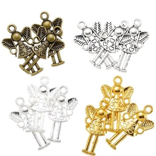 Free Shippin 30 pcs 25*14 mm antique silver color Alloy Angel charms Pendant Jewelry Findings I202