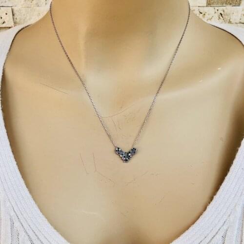 Black Butterfly 925 Sterling Silver Necklace Women Girls Gift Jewelry Accessories Fashion Handmade Elegant Chain