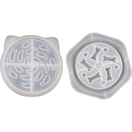 Cat Dog Bowl Epoxy Resin Mold Puppy Slow Feeder Silicone Mould DIY Crafts Pet Puzzle Food Dish Casting Tools T21F