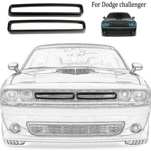 For Dodge Challenger 2015 2016 2017 2018 2019+ Car Front Grill Mesh Grille Inserts Trim Cover Carbon Fiber Decoration Stickers