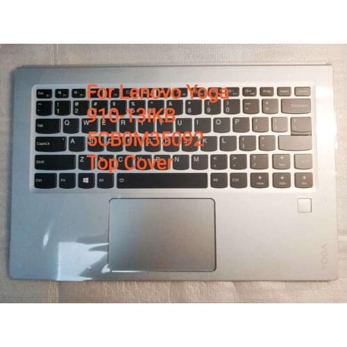 For Lenovo YOGA 910-13IKB Palmrest Case Upper Cover Backlit US Keyboard With Touchpad fingerprint Silver 5CB0M35092