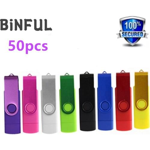 BiNFUL 50pcs 360° rotation Pen Drive OTG Type-c 2.0 Usb Flash Drive 128MB 1GB 2GB 4GB 8GB 16GB 32G Pendrive Free print LOGO gift