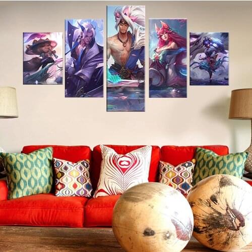 League of Legends New Spirit Blossom Skins Game Poster Lol Game Figure Yasuo Ahri Yone Teemo Kindre Wall Art Picture Home Decor