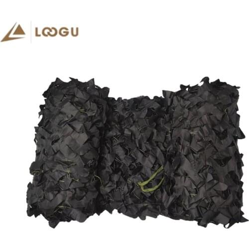 LOOGU Black Reinforced Camouflage Nets Military Hunting Army Garden Shade Hiding Mesh Camo Netting 3x2 4x2 5x2 4x3 5x3 5x4 2x2