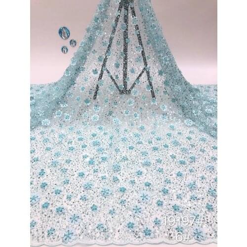 Nigeria French Wedding Dress Luxury Beaded Lace Handmade Fabric Craft Lace Fabric Latest Embroidery Sewing Fabric XB4615