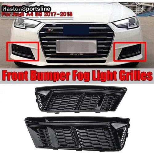 A4 B9 Front Bumper Fog Lamp Cover Fog Light Trim Grill Grille For Audi A4 b9 Standard Bumper Only 2016-2018