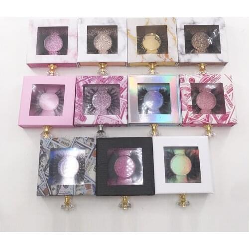 Hot selling lash cases private own label custom packaging for 25mm dramatic mink lashes full strip eyelash vendor