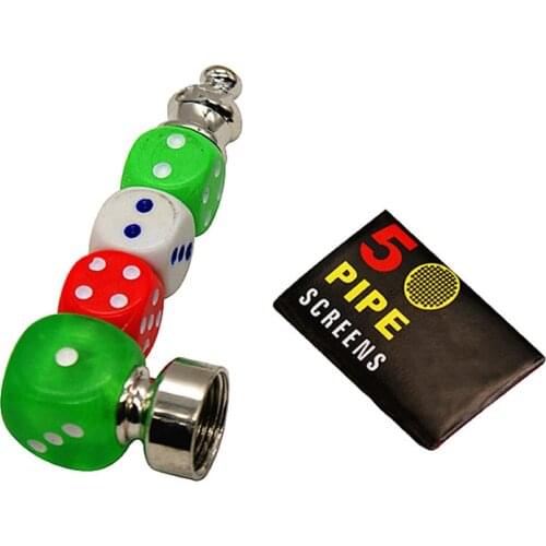 Dice Metal Pipe Rasta Tobacco/ Smoking Pipes Gift Mill Smoke Narguile Grinder Herb Random Delivery