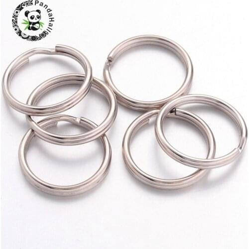 50pcs Iron Metal Split Rings Platinum Color Double Loops Connecting Ring for Keychain Jewelry Making 16mm in diameter
