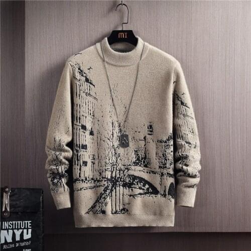 2021 Men Cows Vintage Winter Warm Daily Knitwear Pullover Male Korean Fashions O-Neck Sweater Women Casual Harajuku Clothes