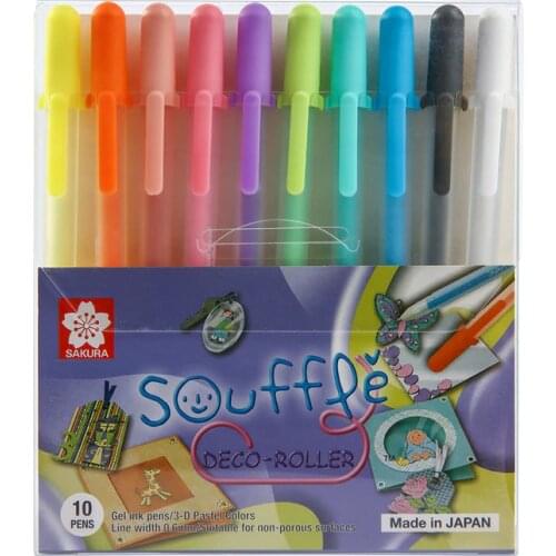 Japan Sakura Gel Pen Set 3D Jelly Pen Bright Souffle Series Drawing Pens Gel Ink Glitter Decoration Stationary DIY Supplies