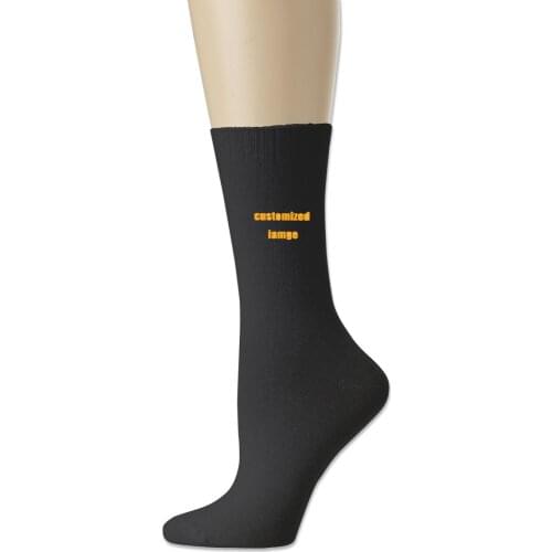 NOISYDESIGNS Custom Winte Summer Ladies Short Socks Korea Japanese Cotton Harajuku Socks Girl Female Custom Socks Black White