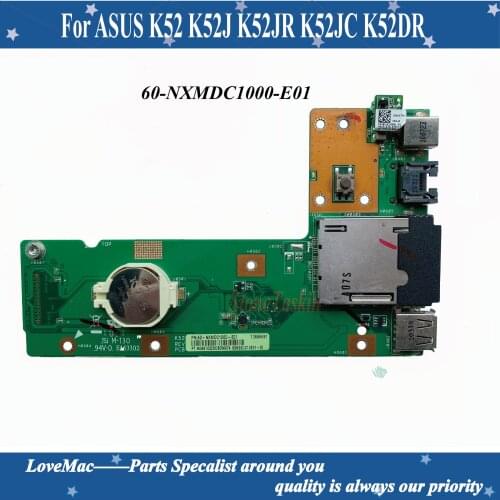 Original For ASUS K52 K52J K52JR K52JC K52DR X52F K52F X52J USB DC Jack Board 60-NXMDC1000 K52JR REV:2.2